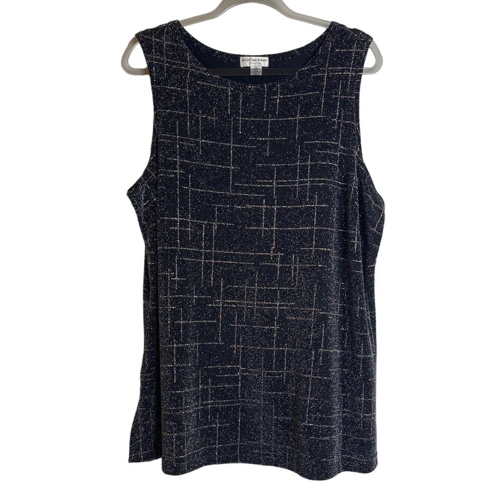 August Max Woman Multicolor Sequin Sleeveless Top Size 2X Fairy Grunge Shimmer